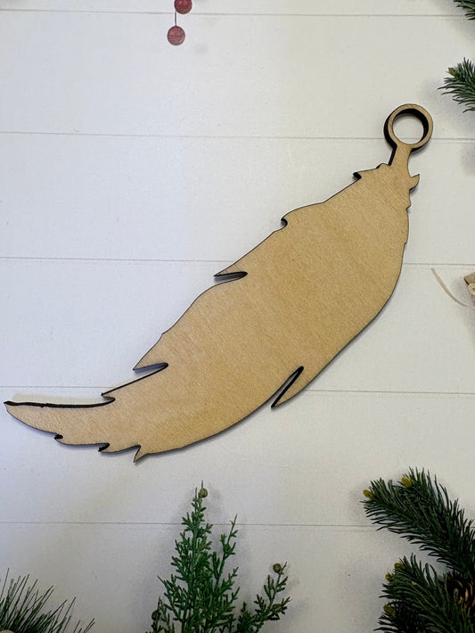 Wooden feather craft blank